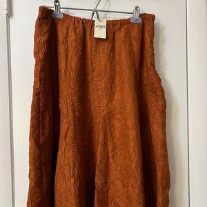 JJill taffeta skirt — below knee — lined — Size Medium — Copper Orange